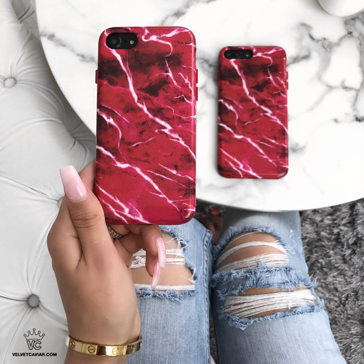 Stylish Red Velvet Marble Pattern iPhone Case - Trendy Protective Cover for iPhone 13/14/15 Pro Max - Perfect for Everyday Use, Travel & Fashion Accessories