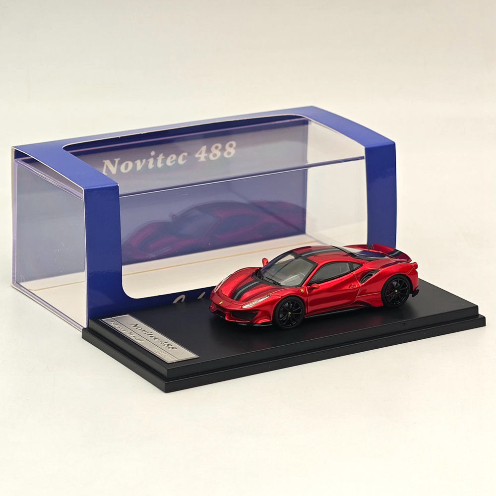 1:64 Scale Ferrari Novitec 488 Pista Red Diecast Model Car - Super Detailed Racing Sports Collectible for Display, Gifts & Car Enthusiasts