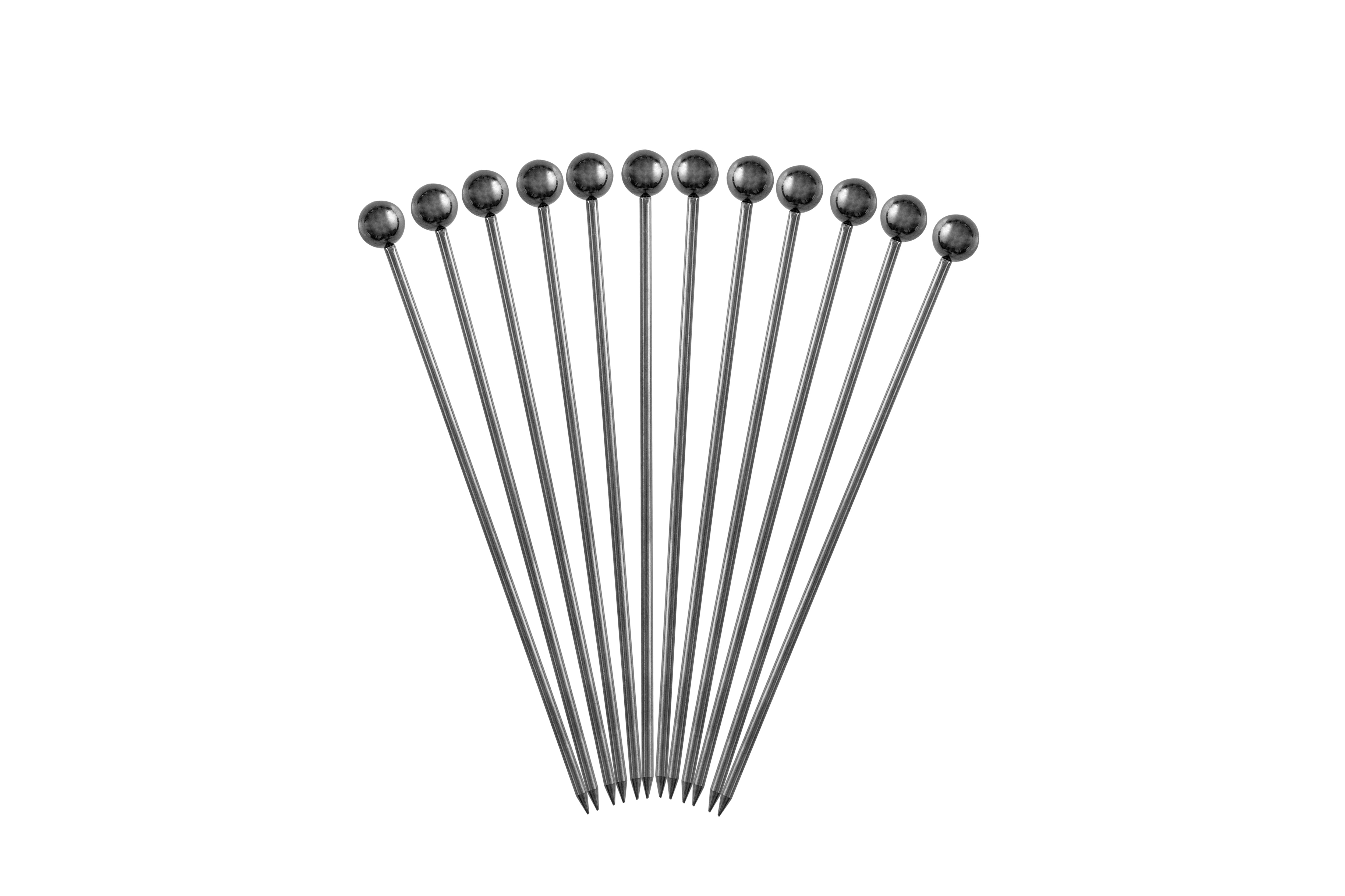 Elegant Black Cocktail Picks - 12-Piece Stainless Steel Drink Stirrers for Martini, Whiskey & Cocktail Parties - Perfect for Home Bars, Weddings & Entertaining Guests