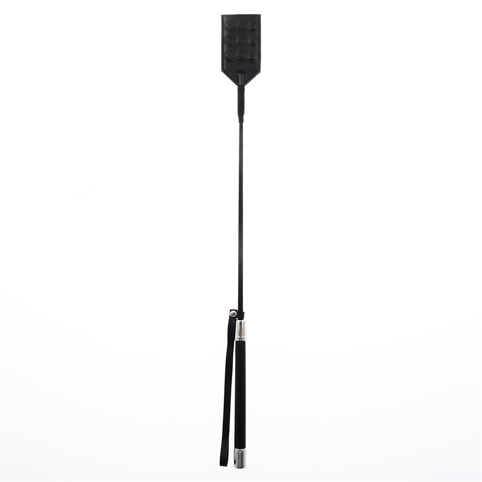 Black Spiked Leather SM Whip - Adult BDSM Toy for Couples Training, Sensation Play & Role Play - Perfect for Bondage, Spanking & Sensual Exploration