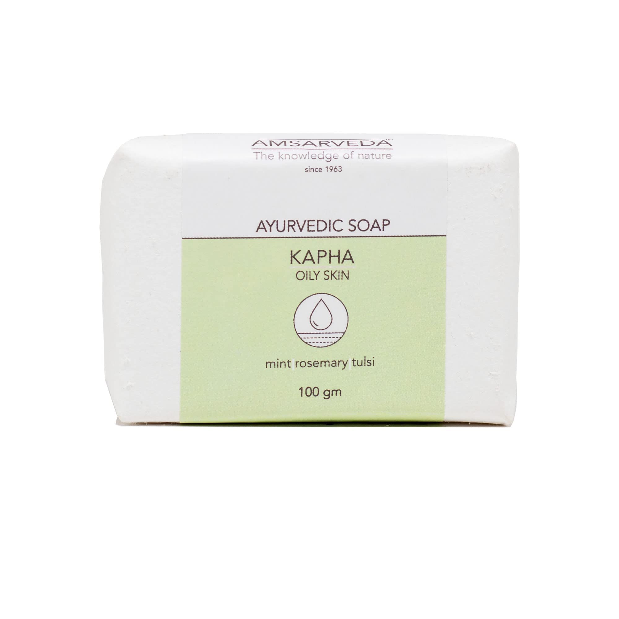 Amsarveda Kapha Ayurvedic Soap for Oily Skin - Natural Herbal Cleansing Bar for Acne-Prone Skin | Perfect for Daily Face & Body Wash in Humid Climates