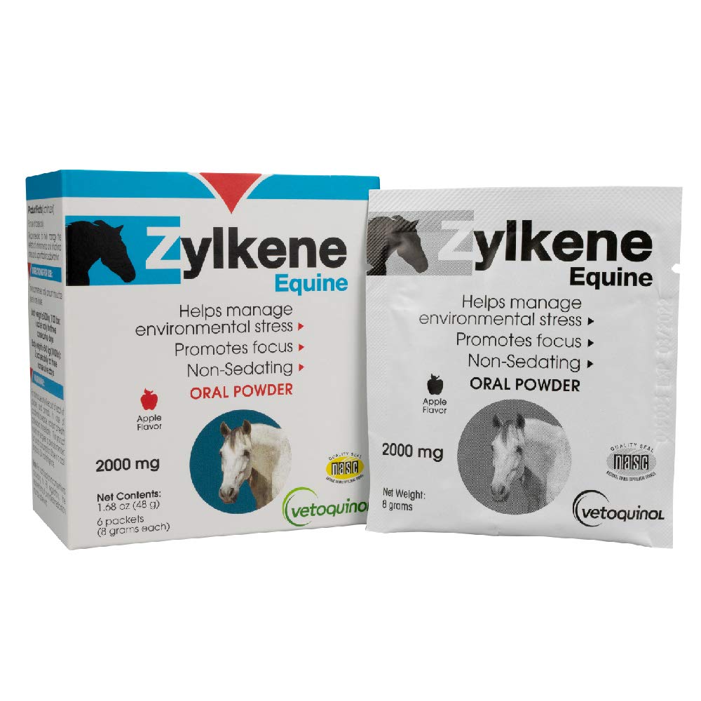 Vetoquinol Zylkene 2000mg Equine Calming Supplement Powder for Horses - 20 Count - Supports Stress Relief & Behavioral Balance - Ideal for Travel, Training & Competition