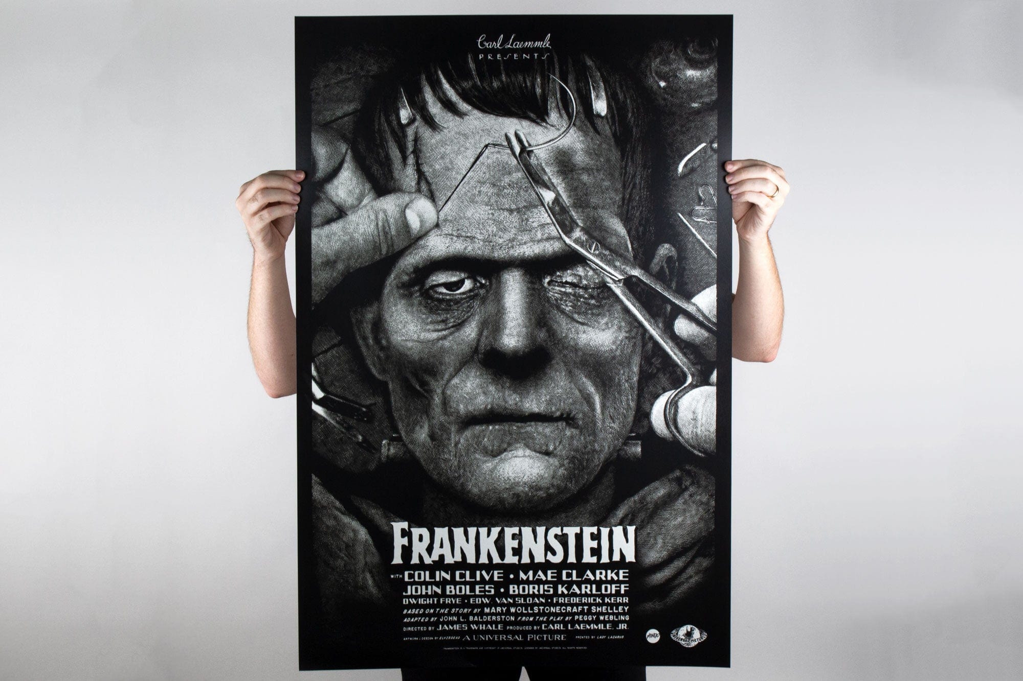 Frankenstein Movie Poster - Limited Edition Screen Printed Art - Perfect for Horror Fans & Home Theater Decor