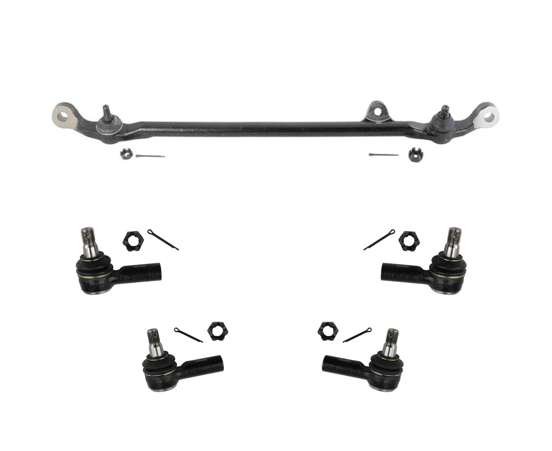 91-97 Isuzu Rodeo & 92-02 Trooper Center Link Inner Outer Tie Rod End Kit - 5 Piece Steering Suspension Replacement Parts for Off-Road & Daily Driving