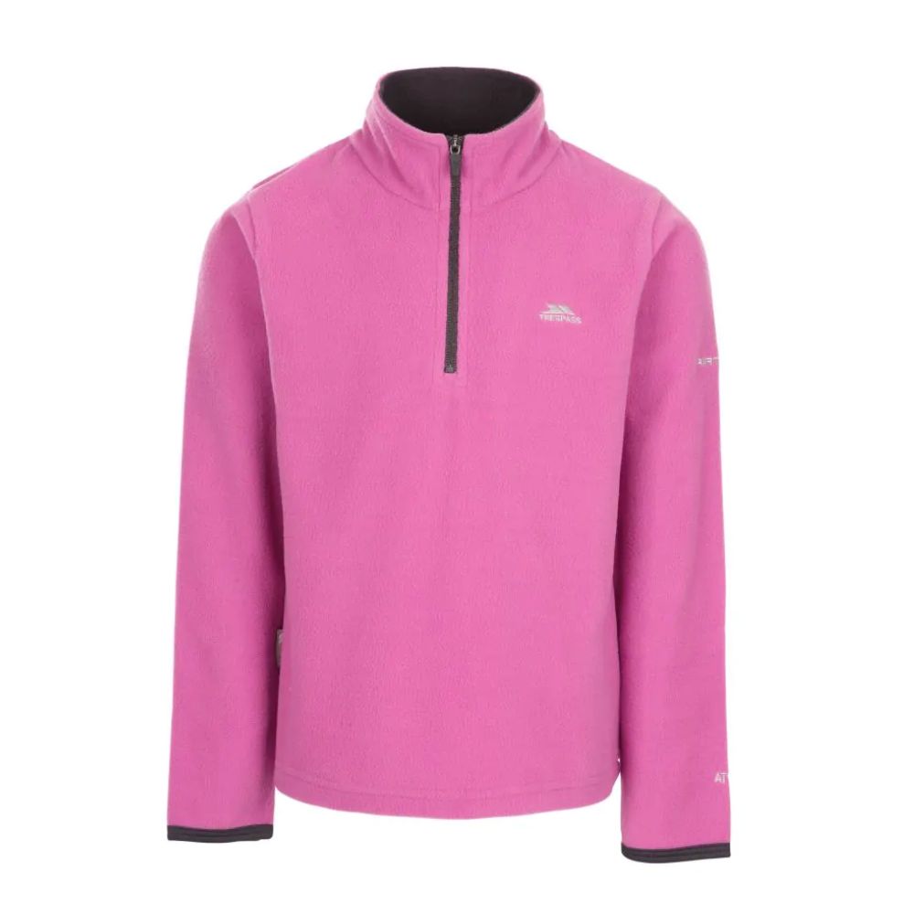 Trespass Sybil Girls' Ski Microfleece Jacket - Warm Winter Fleece for Kids - Deep Pink - Perfect for Skiing, Snowboarding & Outdoor Winter Activities