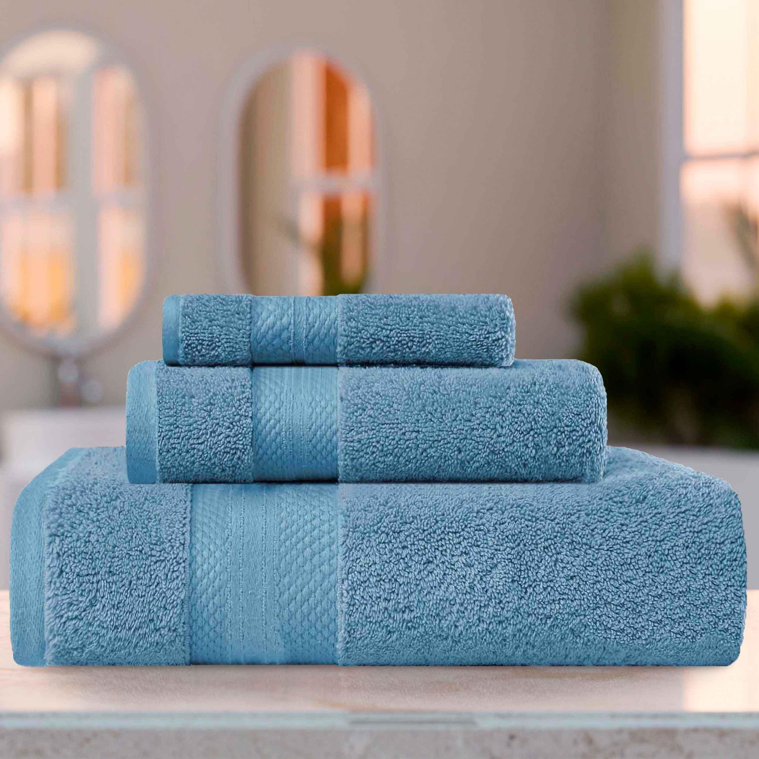 Premium Turkish Cotton 3-Piece Ultra Plush Bath Towel Set - Highly Absorbent, Soft & Luxurious for Spa, Bathroom, and Beach Use