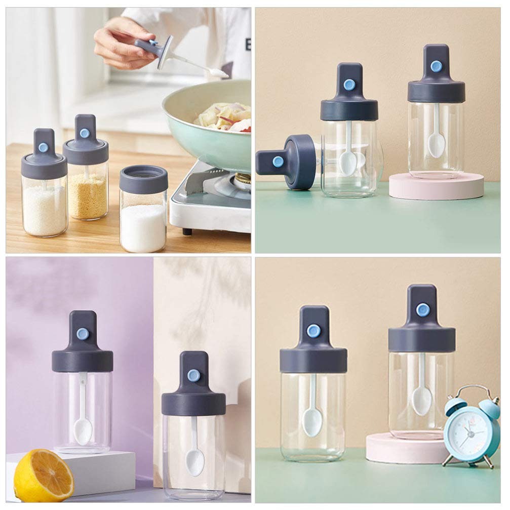 Hemoton 1pc Clear Glass Salt Shaker & Oil Bottle with Lid - Airtight Kitchen Storage Container for Sugar, Spices, Liquids - Perfect for Cooking, Baking, Coffee Bar & Home Decor