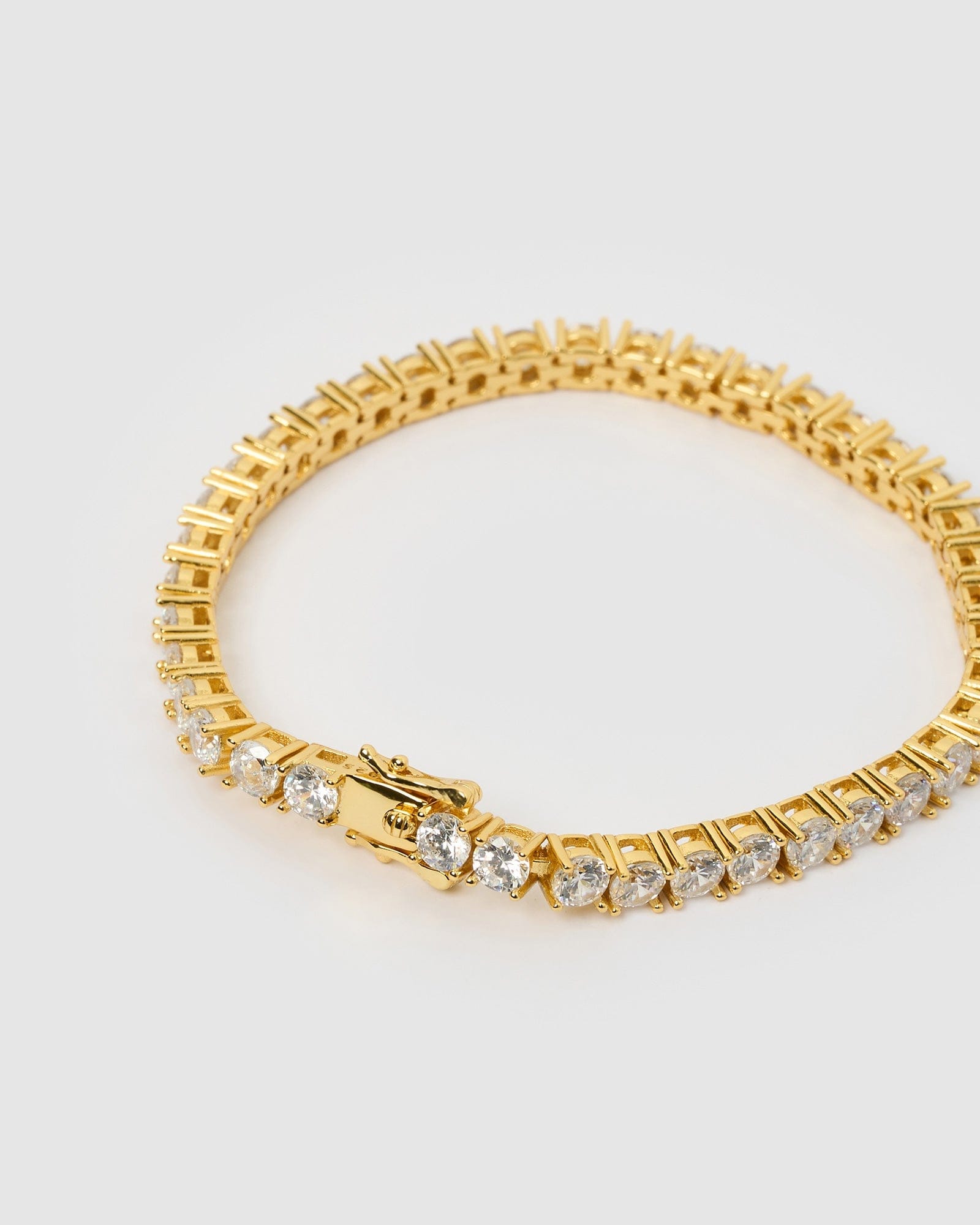 Izoa Grace Tennis Bracelet for Women - 14K Gold Plated Elegant Stackable Bracelet - Perfect for Weddings, Parties & Everyday Wear