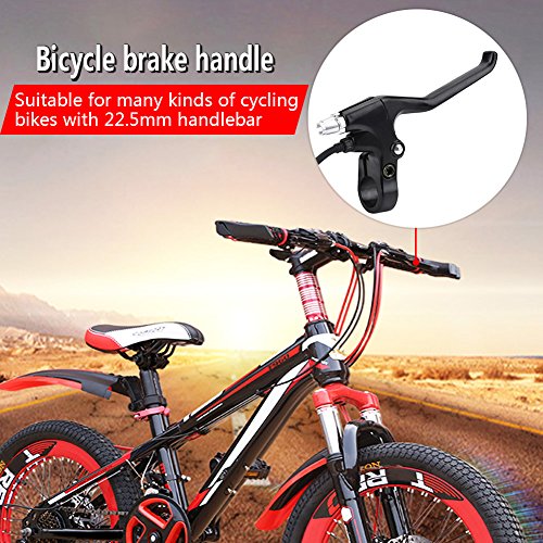 Premium Black Aluminum Alloy Brake Lever Set - 1 Pair Electric Brake Handles for Road Bikes, Mountain Bikes & Folding Bikes | Durable & Lightweight for Smooth Braking Performance | Ideal for Commuting, Trail Riding & Urban Cycling
