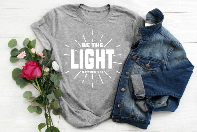 Be The Light Matthew 5:14 Christian Faith T-Shirt - Inspirational Bible Verse Tee for Church, Worship & Daily Encouragement