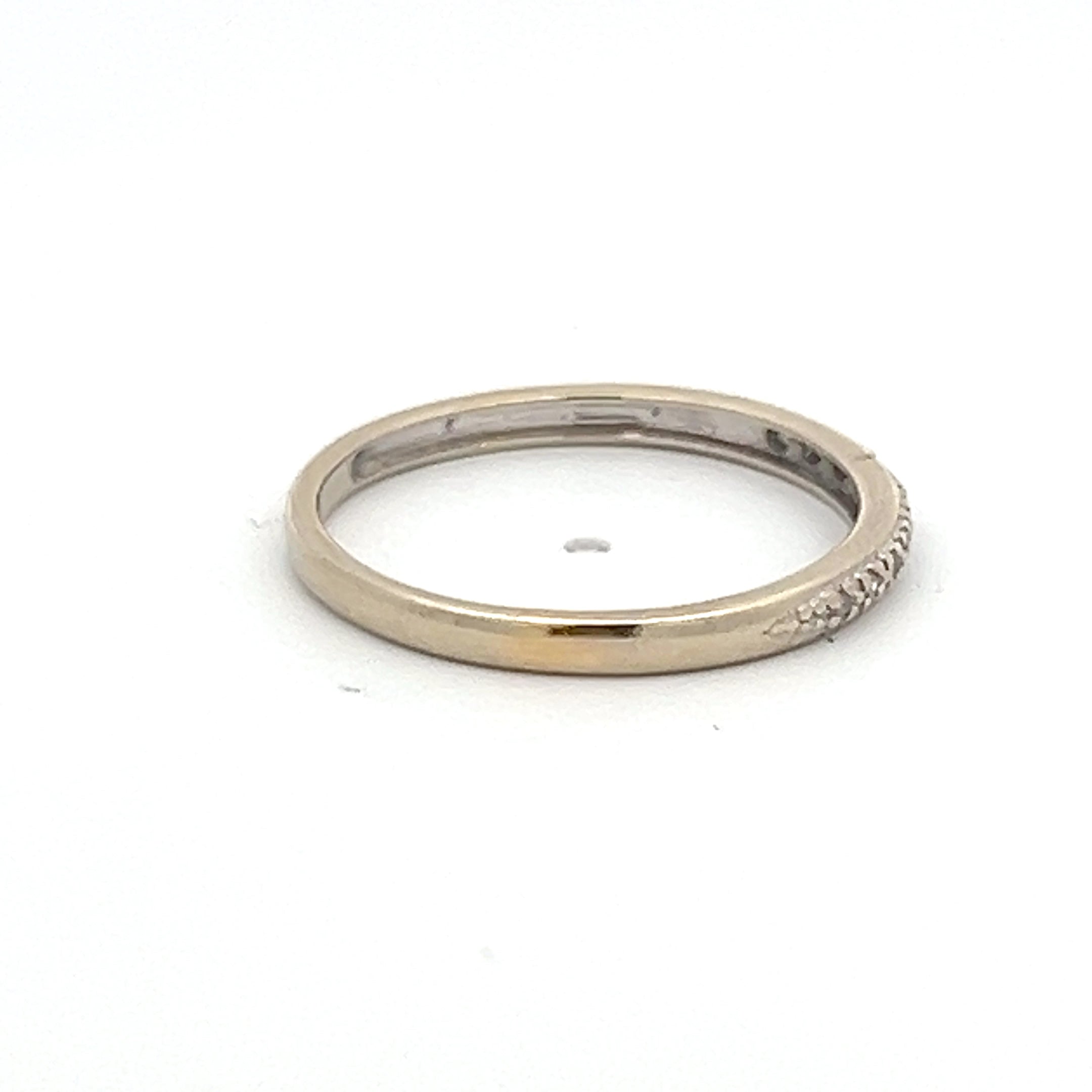 0.02 Carat Round Brilliant I1 Diamond 14K White Gold Wedding Band Ring for Women - Perfect Engagement, Anniversary & Bridal Jewelry Gift