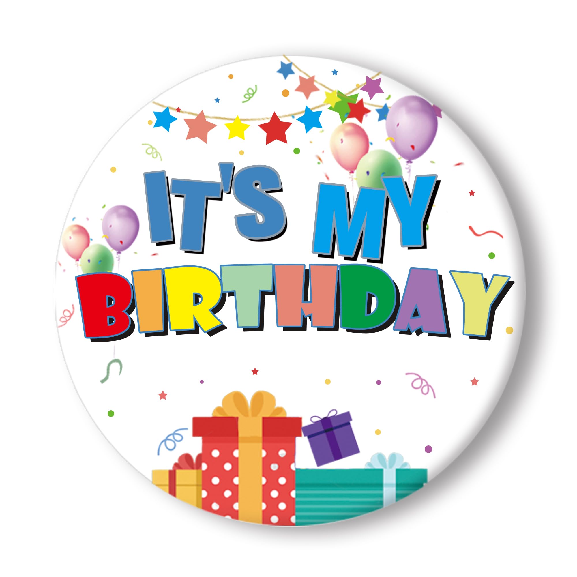 HAHZY Happy Birthday Pin - 2.3'' It's My Birthday Button Pins for Women, Men, Boys & Girls - Cute Birthday Party Favors, Decorations & Gift Ideas - Perfect for Birthday Celebrations, Office Parties & School Events