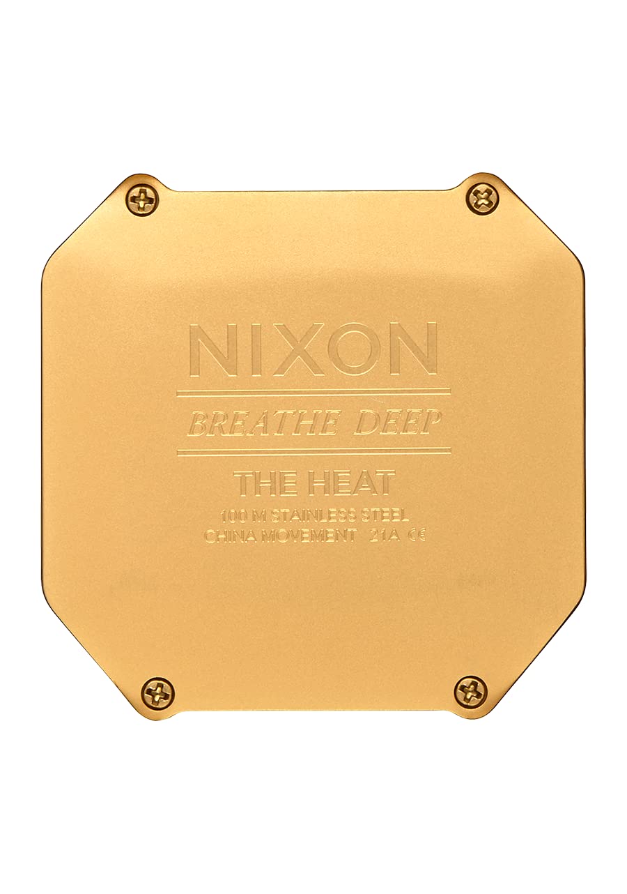 NIXON Heat A1320 Digital Sports Watch for Men & Women - Ultra Thin Lightweight Design, 38mm LCD Display, 20mm PU Band - 100M Water Resistant for Swimming, Running & Workouts - Perfect for Gym, Outdoor Activities & Daily Wear