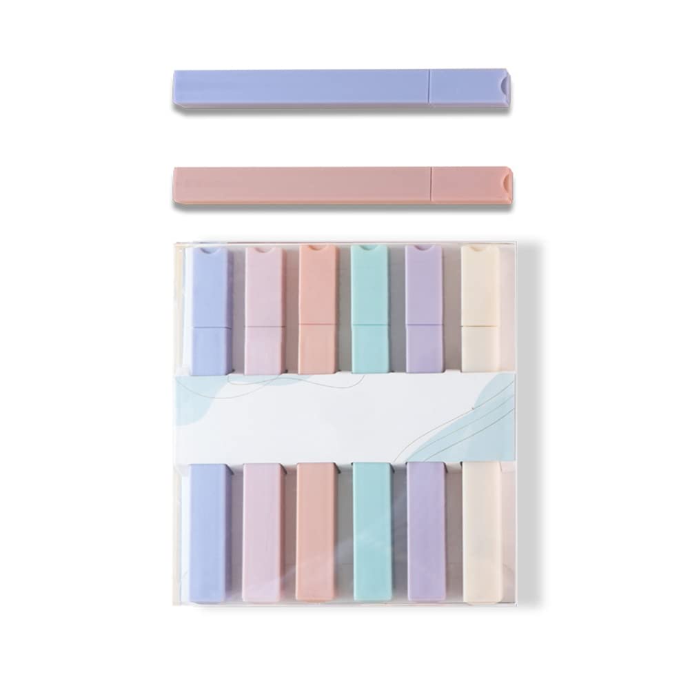 Eforcase 6-Pack Pastel Highlighter Pens with Soft Chisel Tip - Quick Dry, Assorted Colors for Bible Study, Office & School Note Taking - Perfect for Journaling, Book Annotation and Color Coding