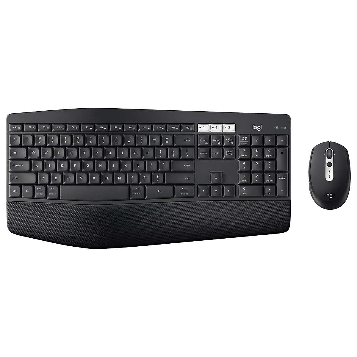 Logitech MK825 Wireless Keyboard and Mouse Combo - Ergonomic Full-Size Keyboard with Silent Click Mouse for Office, Gaming & Home Use - Compatible with Windows/Mac (Black)