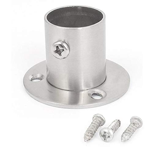 Ochoos BIFI-Closet Wardrobe 22mm Diameter Pipe Hanging Rail Rod End Support Bracket - Silver | Heavy Duty Closet Organizer for Bedroom, Walk-in Closet & Laundry Room Storage Solutions