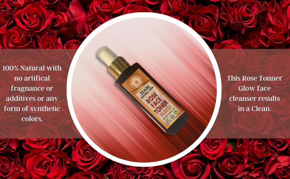 Jyani Natural Farm Organic Certified Rose Water | Steam Distilled | 100ml | Pure Hydrating Facial Toner for Glowing Skin | Perfect for DIY Skincare, Aromatherapy & Makeup Setting