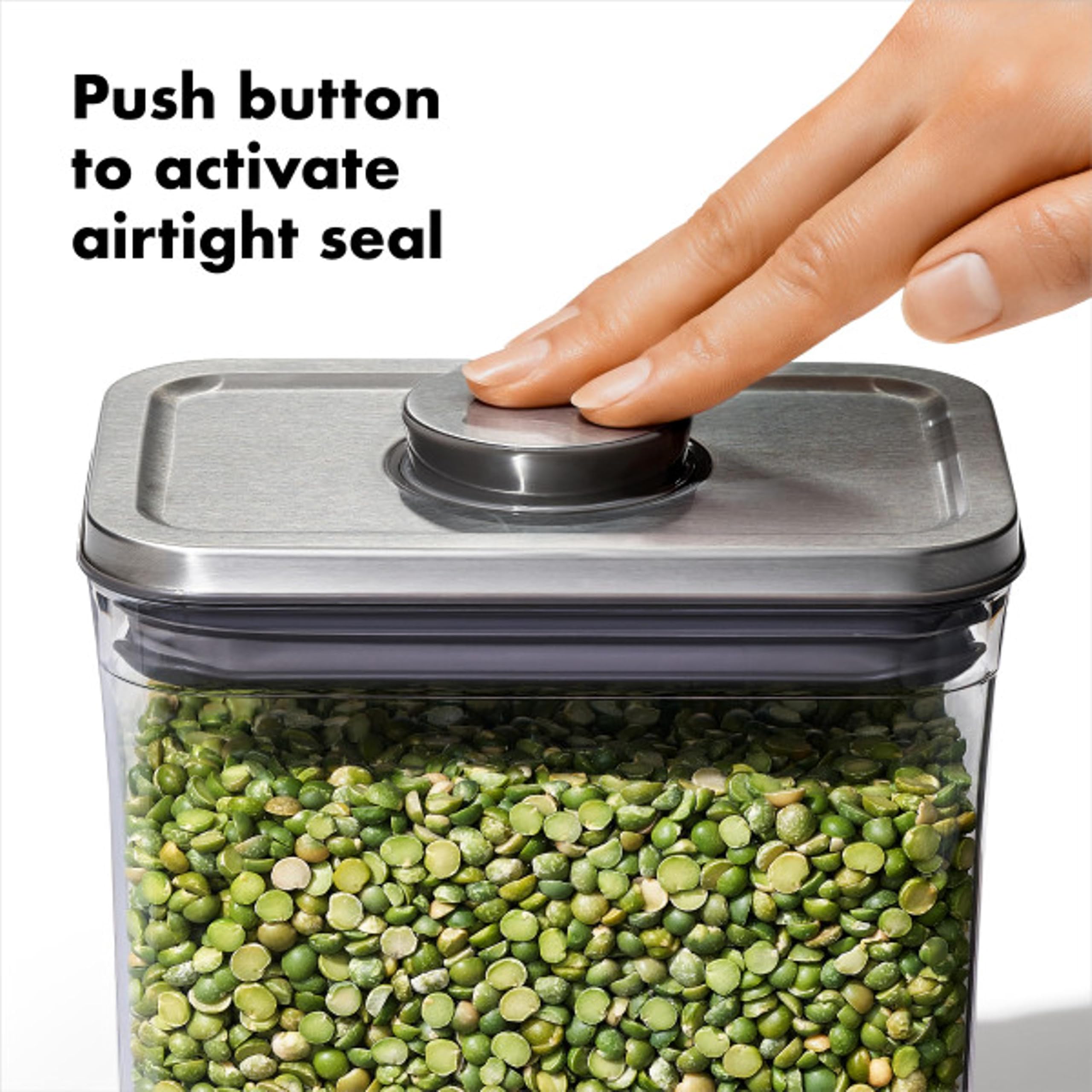 OXO SteeL 6-Piece Airtight Food Storage Container Set - Perfect for Kitchen Pantry Organization & Bulk Food Storage