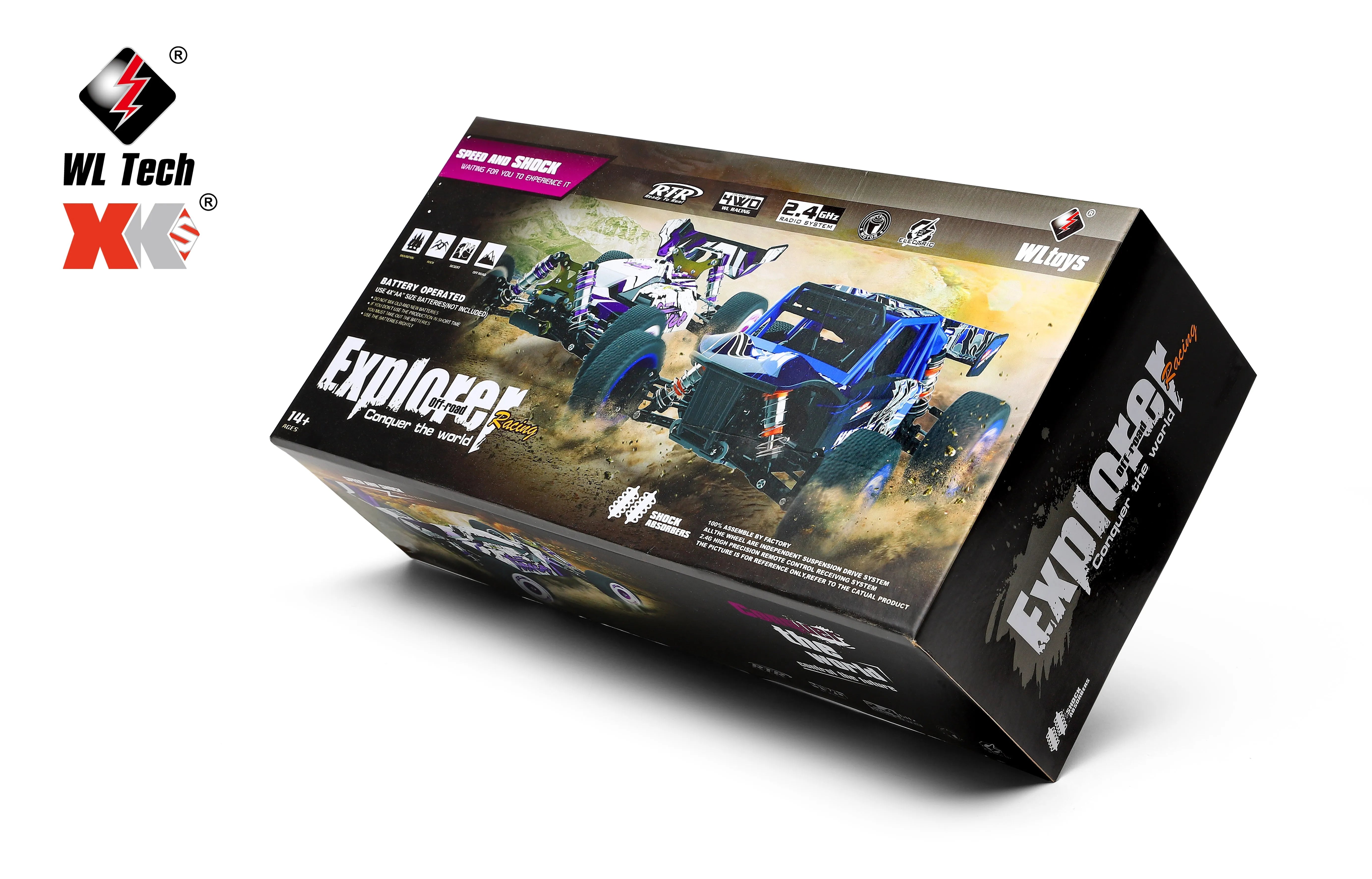 WLtoys 124018 1/12 Scale 2.4Ghz 4WD RC Car - 60km/h High Speed Off-Road Metal Chassis Remote Control Truck for Kids & Adults - Perfect for Outdoor Racing, Backyard Driving and Off-Road Adventures