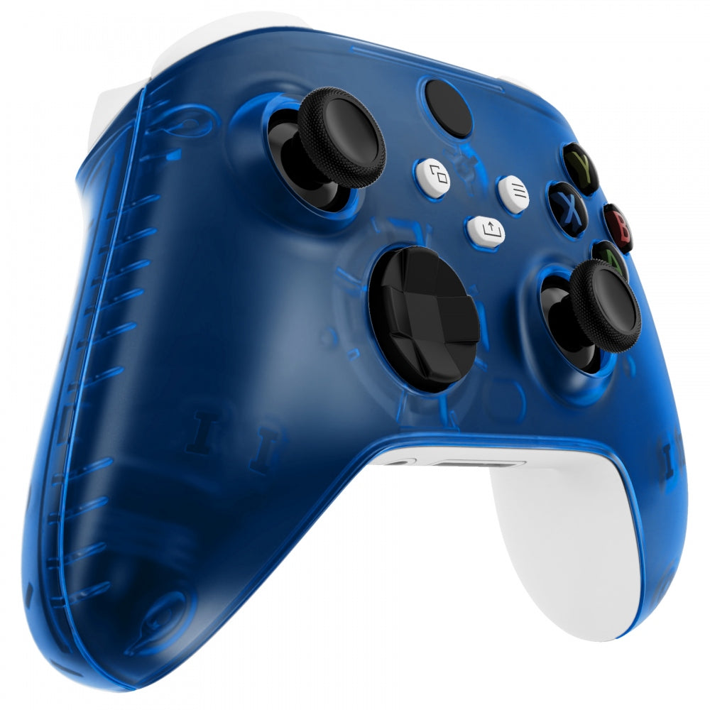 eXtremeRate Clear Blue Replacement Shell & Side Rails for Xbox Series X/S Controller - Custom Front Housing Faceplate (Controller Not Included) - Perfect for Gaming, Modding & Customization - ZX3M504
