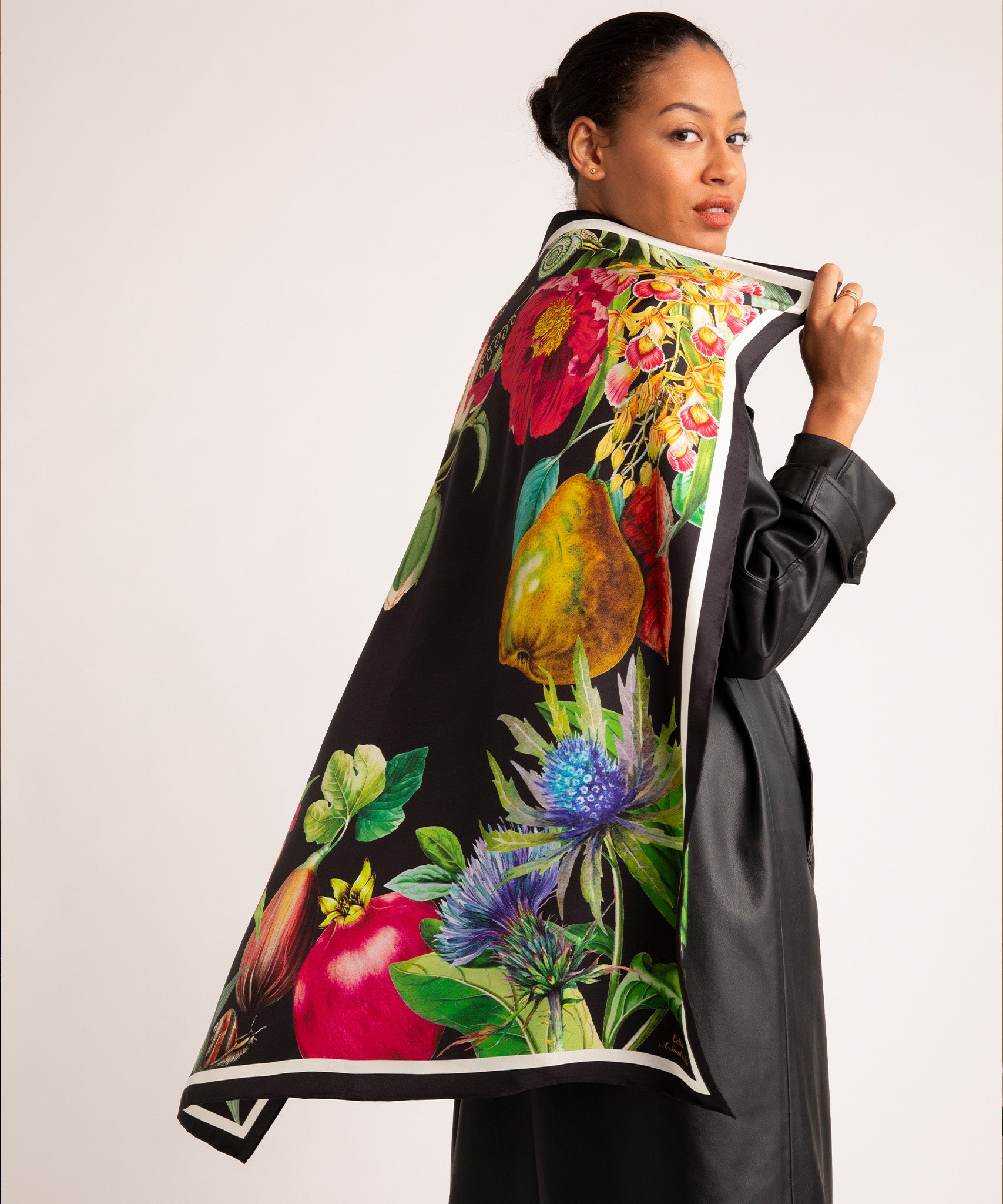 35 Silk Square Scarf - A Snail's Tale Luxury Fashion Accessory for Women, Elegant Neck Scarf for Office, Travel & Special Occasions