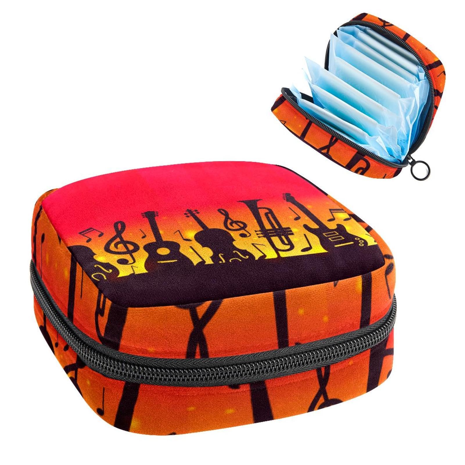 **Menstrual Hygiene Pouch - Portable Organizer Bag for Pads, Tampons & Menstrual Cups - Perfect for School, Work & Travel - Compact Storage for Music Accessories Like Guitar & Violin Picks**