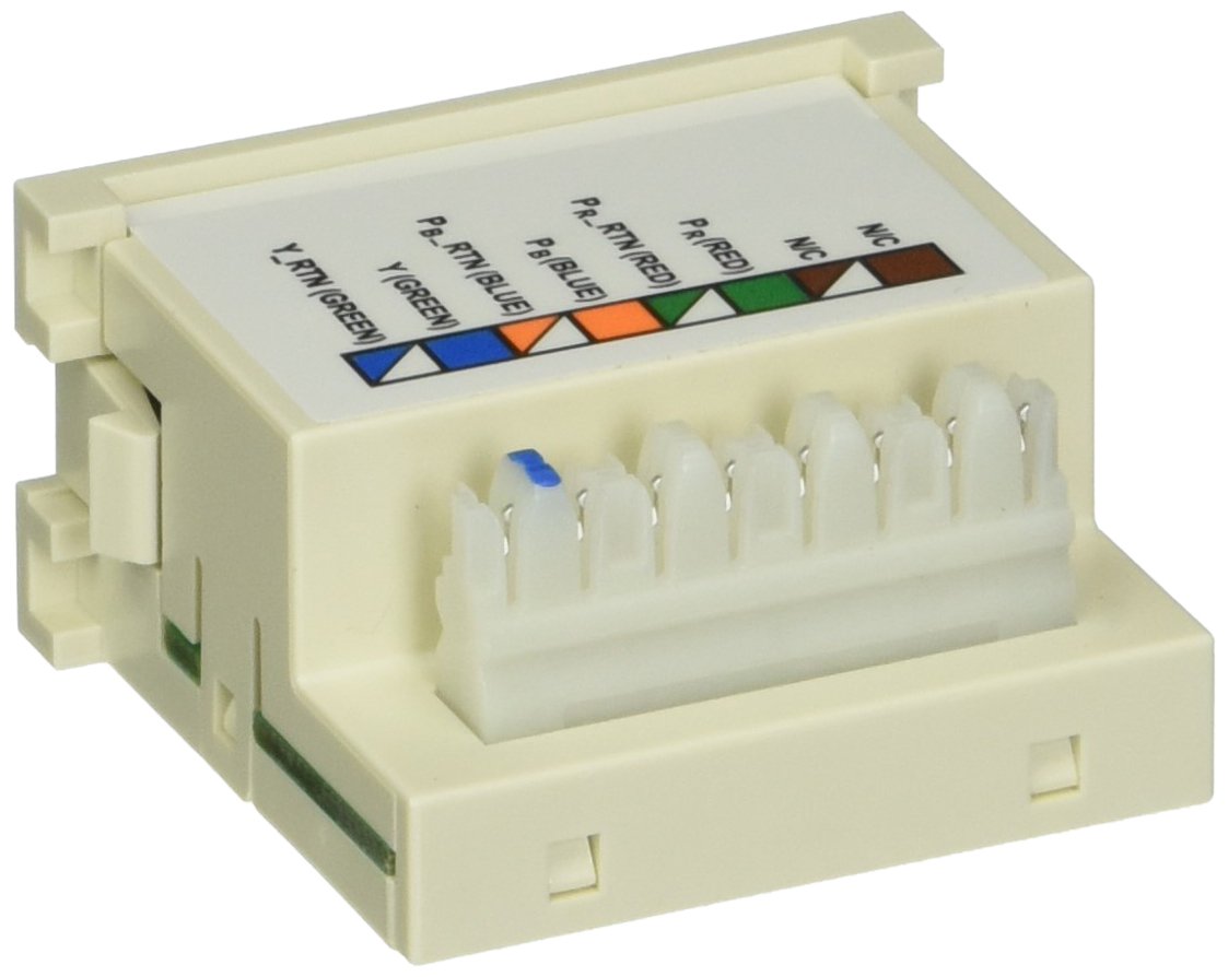 Leviton 41292-DET Multimedia Outlet System RCA Component Video Module in Light Almond - Perfect for Home Theater & AV Setup