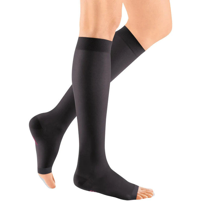 Medi Sheer & Soft 15-20mmHg Open Toe Compression Socks for Women - Calf Length Support Stockings for Circulation, Swelling Relief & All-Day Comfort - Perfect for Travel, Work & Pregnancy