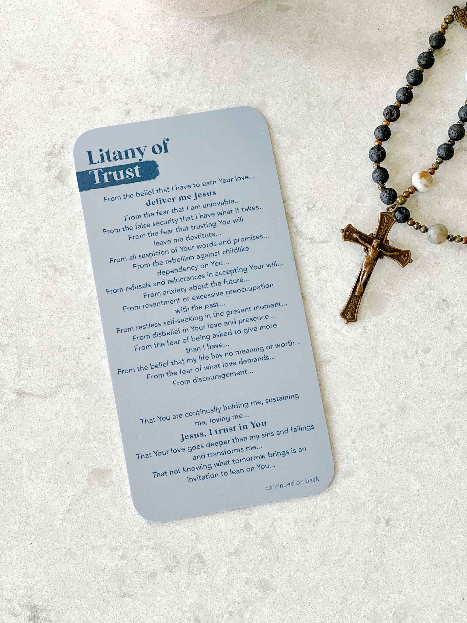 Litany of Trust Prayer Card - Inspirational Catholic Prayer Card for Faith & Devotion - Perfect for Daily Prayer, Bible Study & Spiritual Reflection