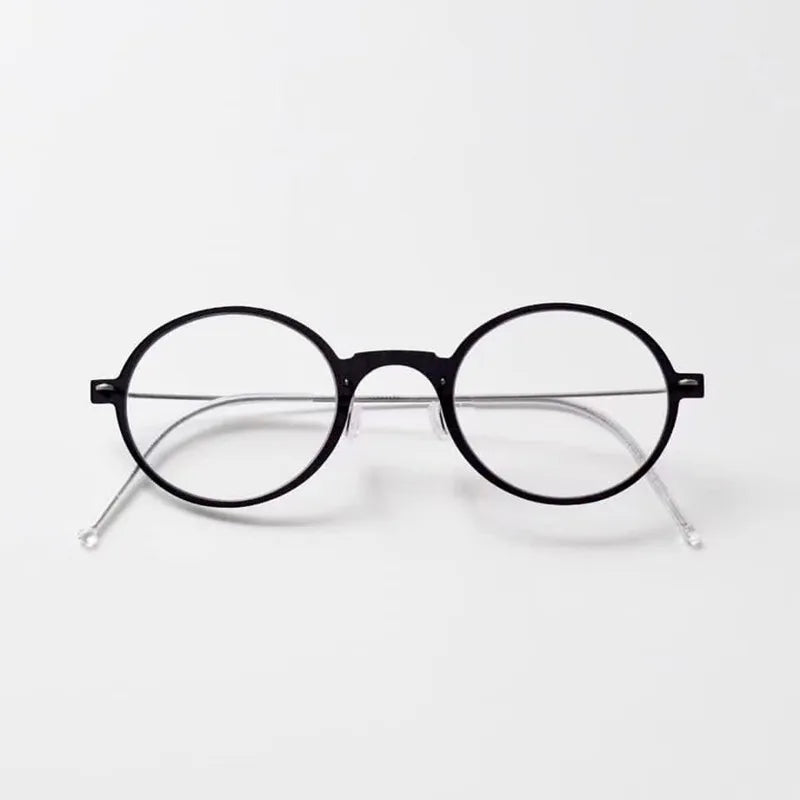 Aimee Unisex Full Rim Oval Screwless Titanium Acetate Eyeglasses Frame 6508 - Lightweight Durable Glasses for Work, Reading & Fashion