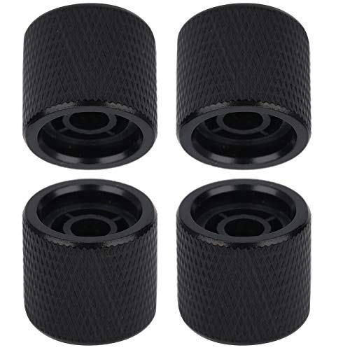 4-Pack Metal Dome Guitar Knobs for Electric Bass - 6mm Shaft Volume Control Knobs (Black Shell) - Perfect for Guitar Upgrades & DIY Repairs - Stage & Studio Use