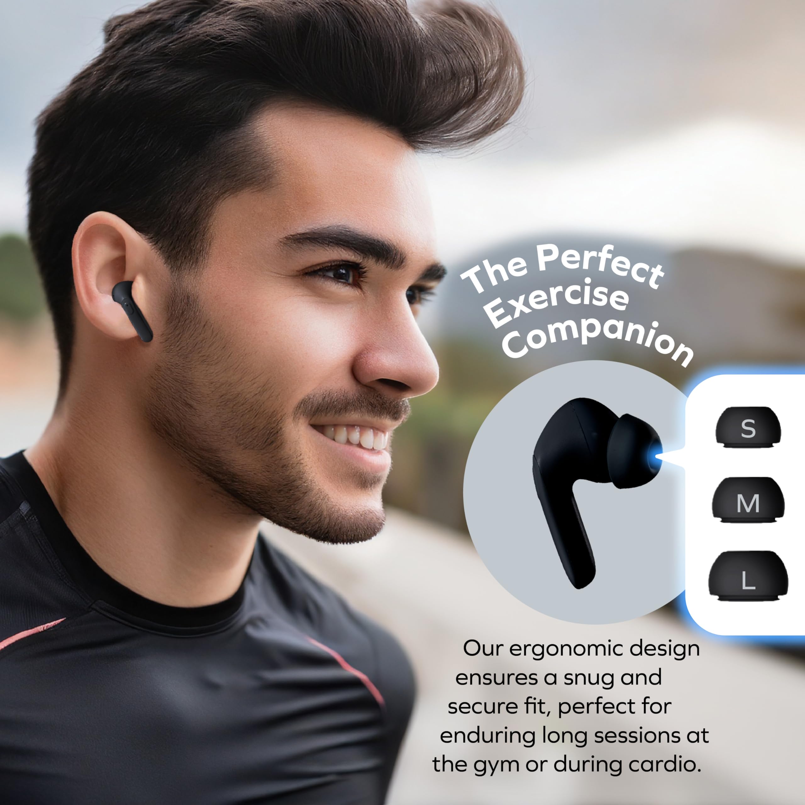 Coby Active Noise Cancelling Wireless Earbuds - 30dB ANC, IPX7 Waterproof, USB-C Charging for Sports & Travel