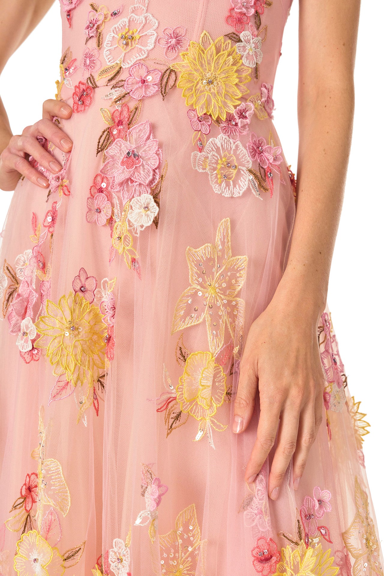 Elegant Embroidered Floral Sleeveless Maxi Dress for Women - Perfect for Summer Weddings, Beach Vacations & Special Occasions