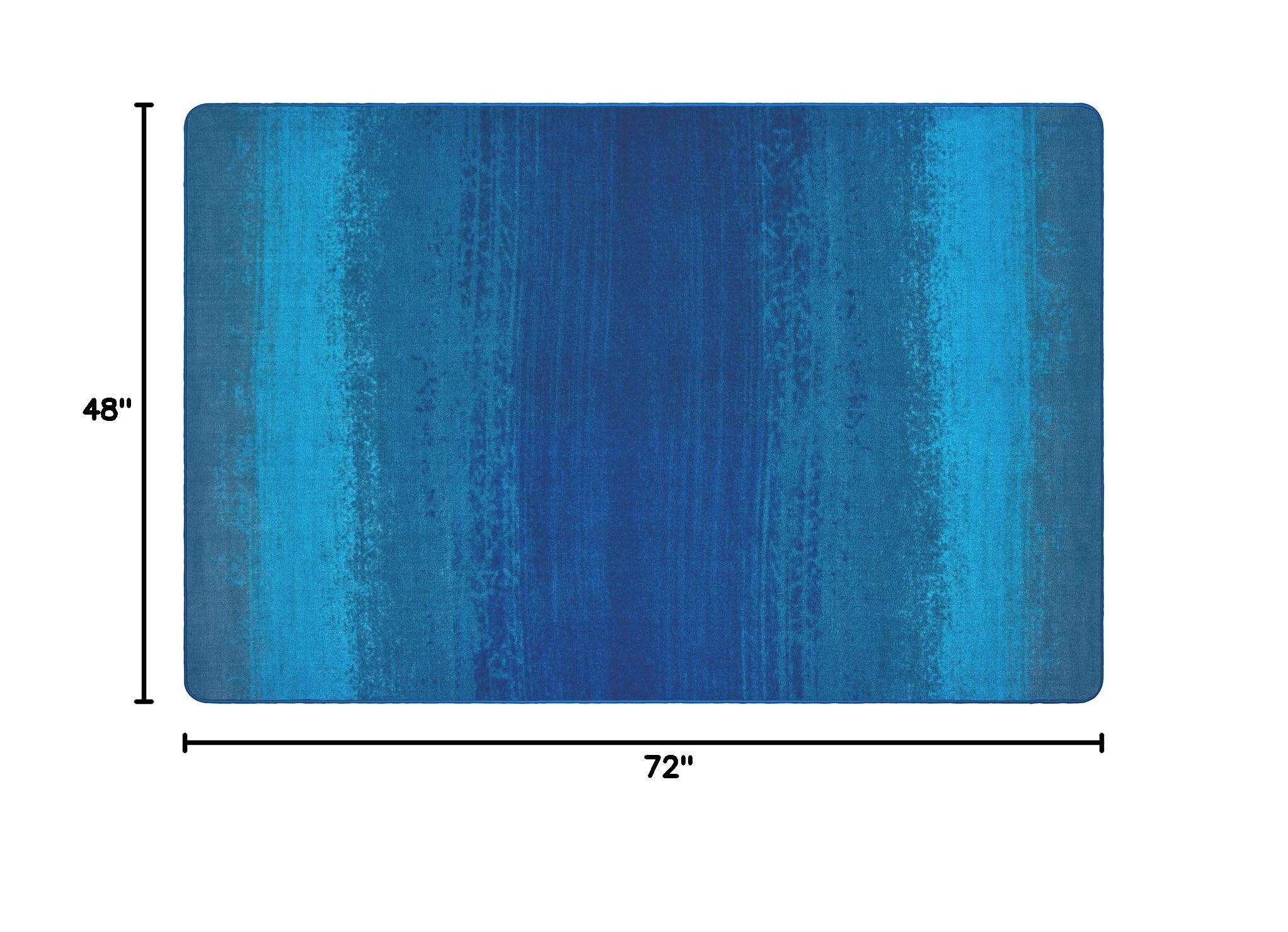65214 Water Stripes Kids & Teen Room Decorative Rug - 4ft x 6ft Rectangle Blue Gray Carpet for Bedroom, Playroom & Nursery | Soft & Durable Floor Mat