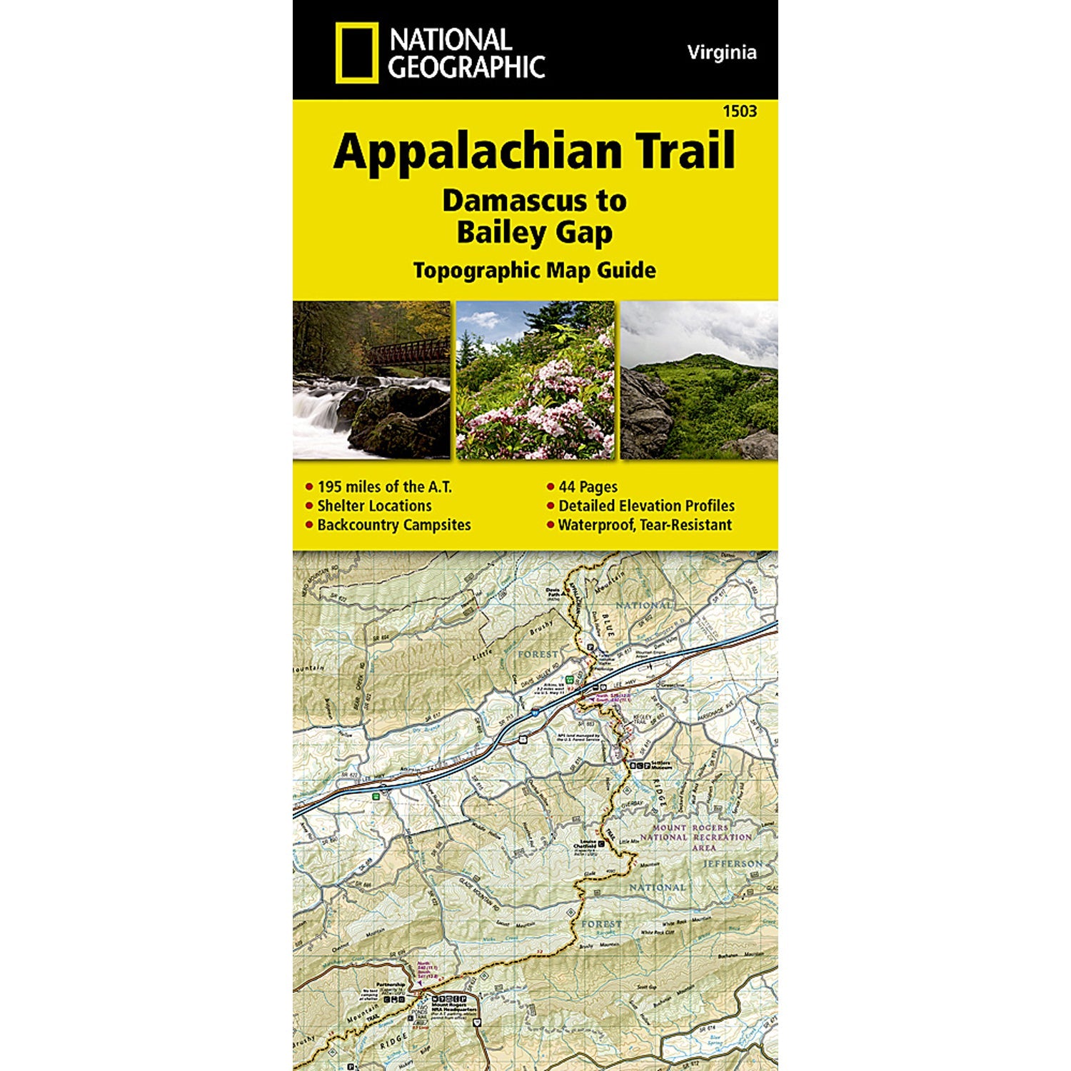 Appalachian Trail Map - Damascus to Bailey Gap Virginia | Hiking Guide for Outdoor Adventures & Backpacking Trips