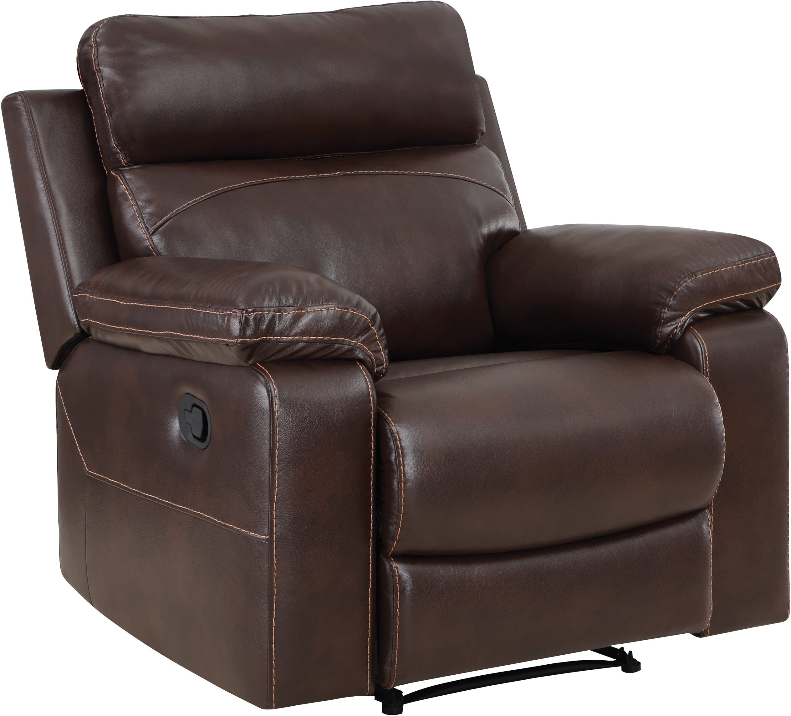 Office Star Bryson Recliner - Ergonomic Leather Executive Chair with Lumbar Support & Smooth Swivel - Perfect for Home Office, Gaming & Relaxation