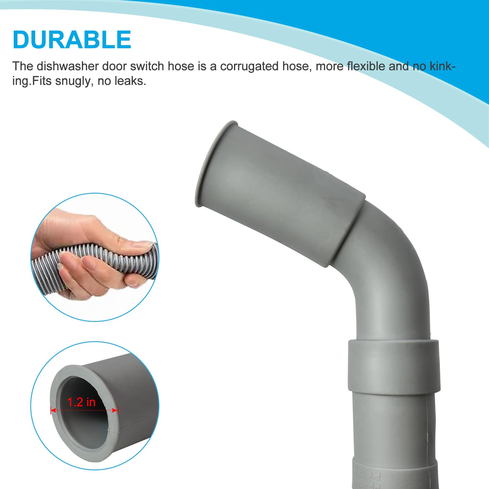 D.I.Accessa DD81-01502A Universal Dishwasher Inner Hose - Inflexible Corrugated Plastic Dishwasher Hose, Gray | Replacement Part for Kitchen Appliance Repair & Maintenance