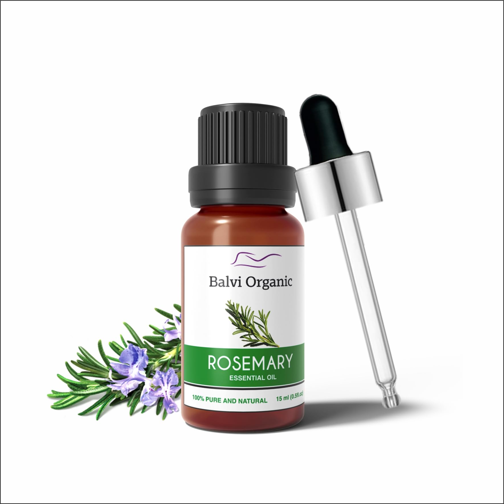 100% Pure & Natural Rosemary Essential Oil for Hair Growth & Hair Fall Control - Undiluted Rosemary Leaves Oil, 15ml (Pack of 2) - Promotes Healthy Scalp & Thicker Hair for Men & Women