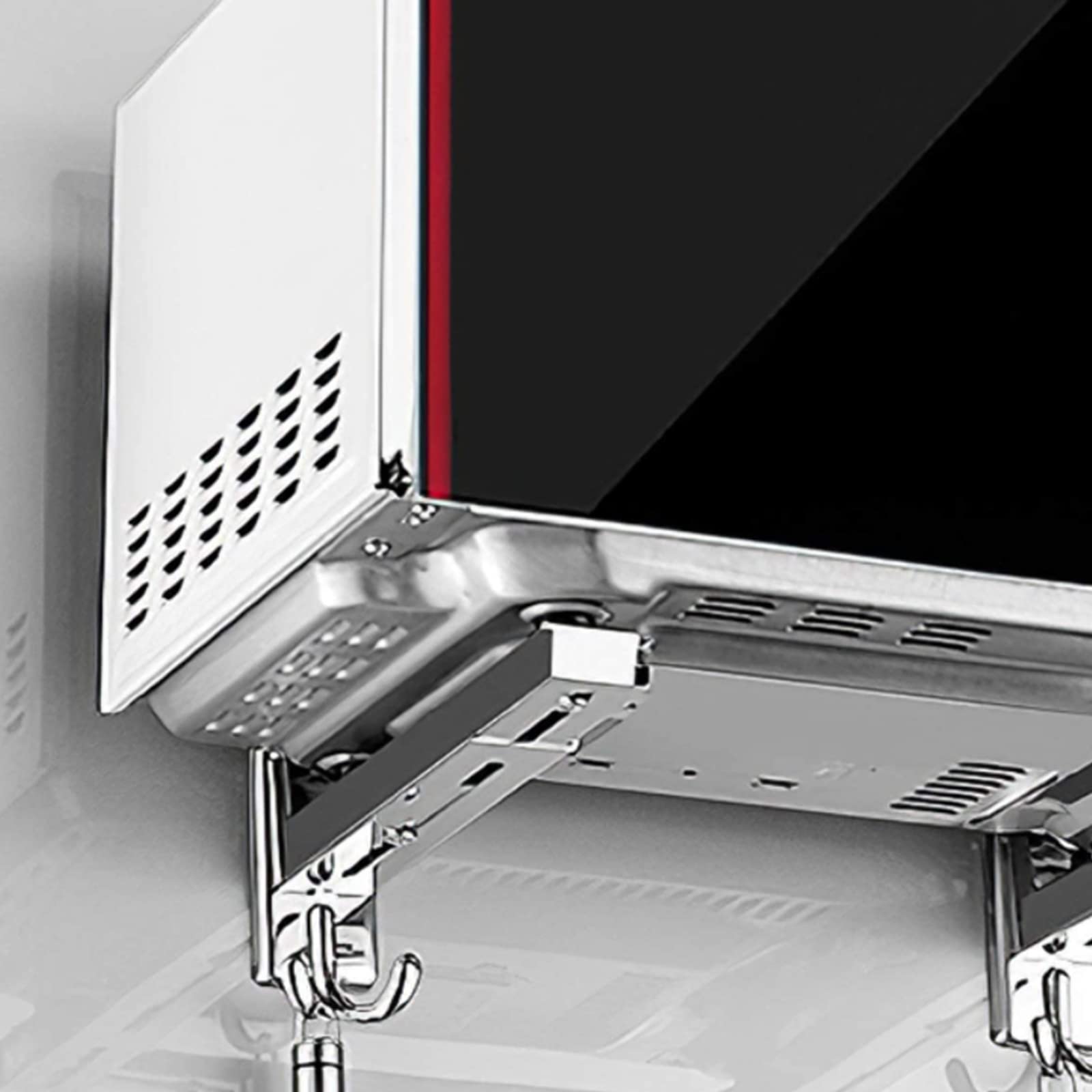 Heavy Duty Universal Microwave Oven Wall Mount Bracket - Floating Support for Most Microwave Ovens - Perfect for Kitchen Space Saving & Organized Countertops