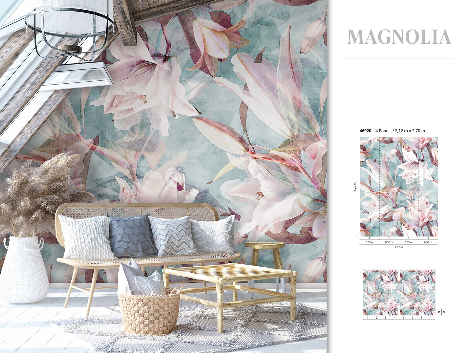 Smart Art Gallery Magnolia - High-Quality Canvas Wall Art for Home & Office Decor - Perfect for Living Room, Bedroom & Office Spaces