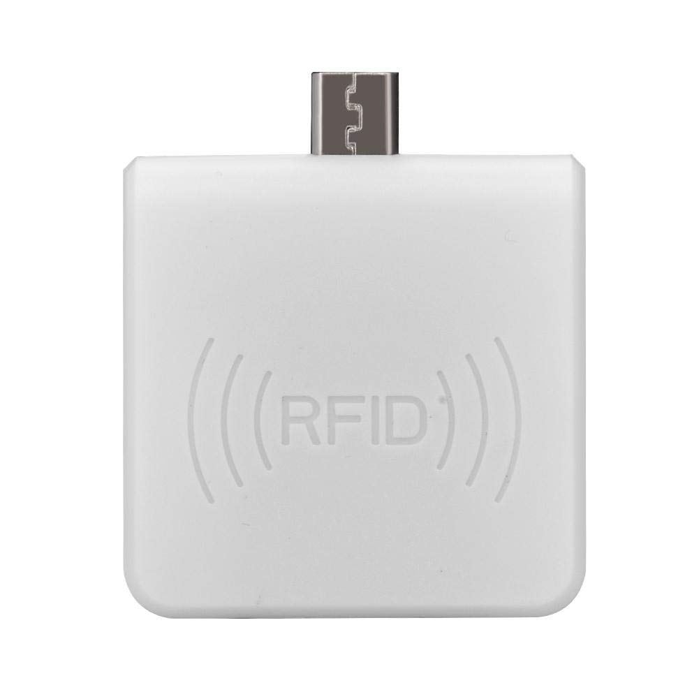 Portable Contactless Smart Card Reader - High Frequency RFID ID Reader with USB Interface for PC, Phone & Tablet | 0.2s Fast Reading | IC/ID Dual Version (White) | Ideal for Office Security, Access Control & Payment Systems