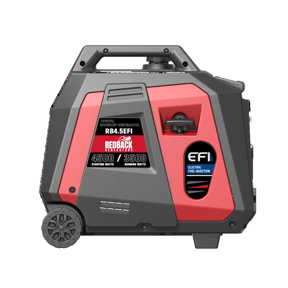 Redback RB4.5 Portable Inverter Generator 4500W 4.5KVA - Quiet, Lightweight & Fuel Efficient for Camping, RV Trips & Emergency Power Backup