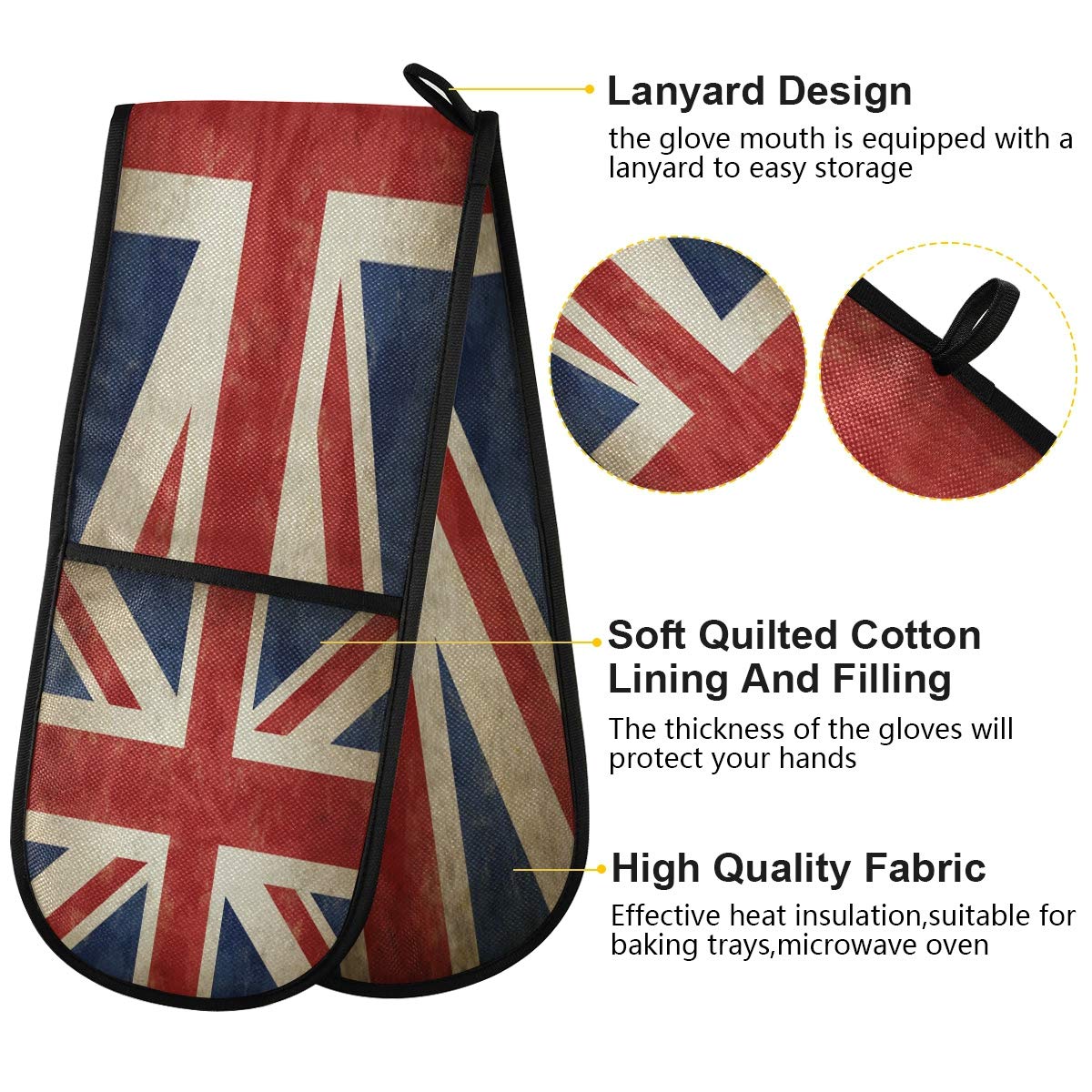 Heat Resistant British Flag Oven Mitts - 7