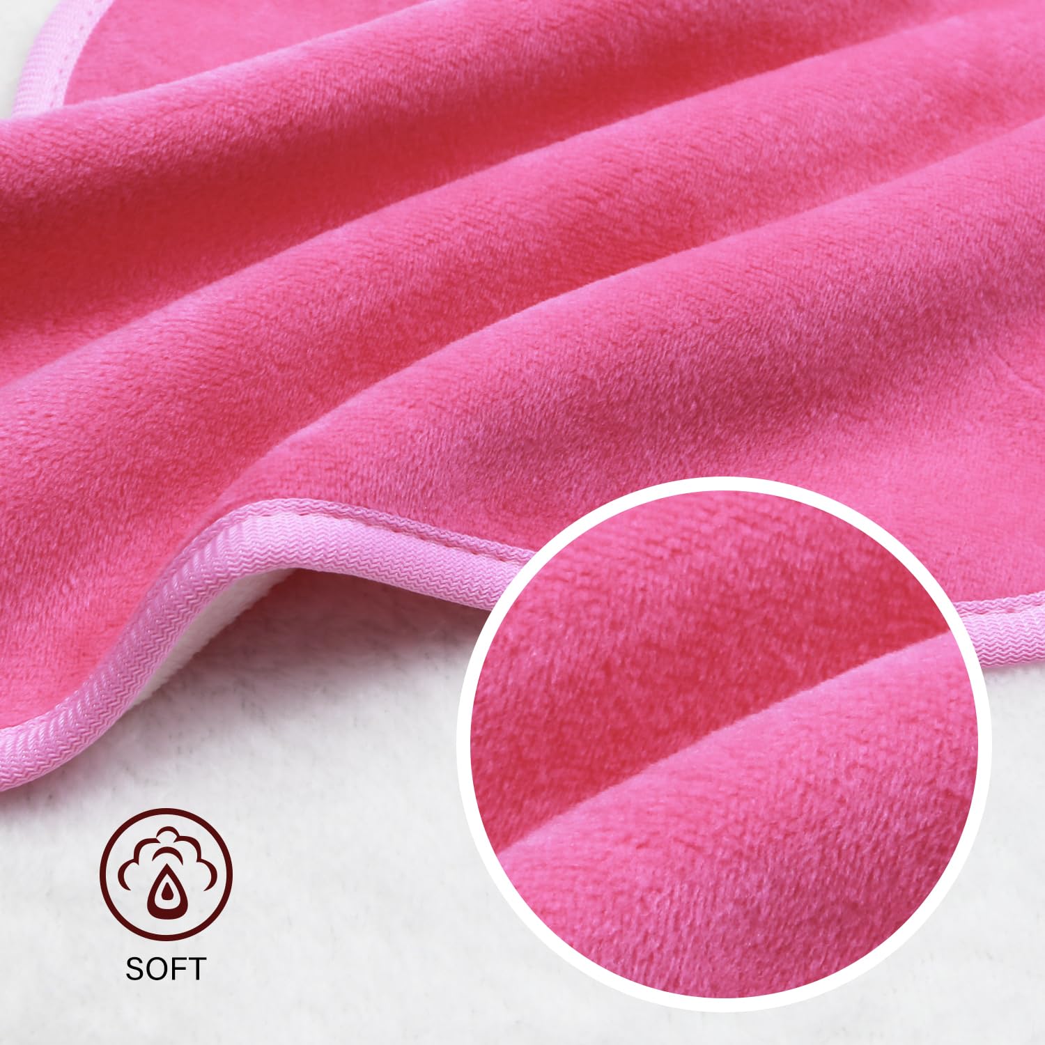 **Reusable Makeup Remover Cloth - 3 Pack Soft Face Towels for Gentle Makeup Removal | Water-Activated Cleansing Wipes (8.6 x 8.6 Inch, Pink & White) | Perfect for Travel, Gym & Daily Skincare Routine**