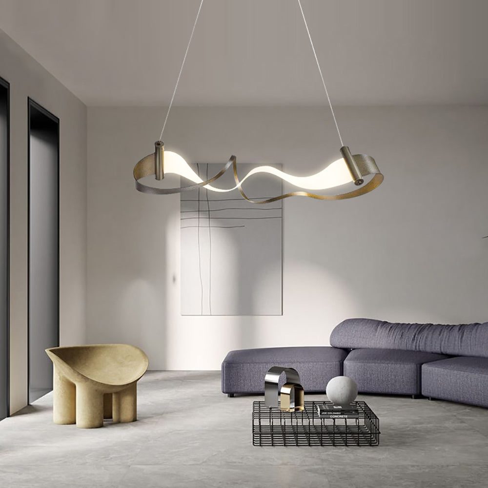 Wave Chandelier - Modern Crystal Ceiling Light Fixture for Living Room, Dining Room & Bedroom | Elegant Lighting Decor for Home, Office & Wedding