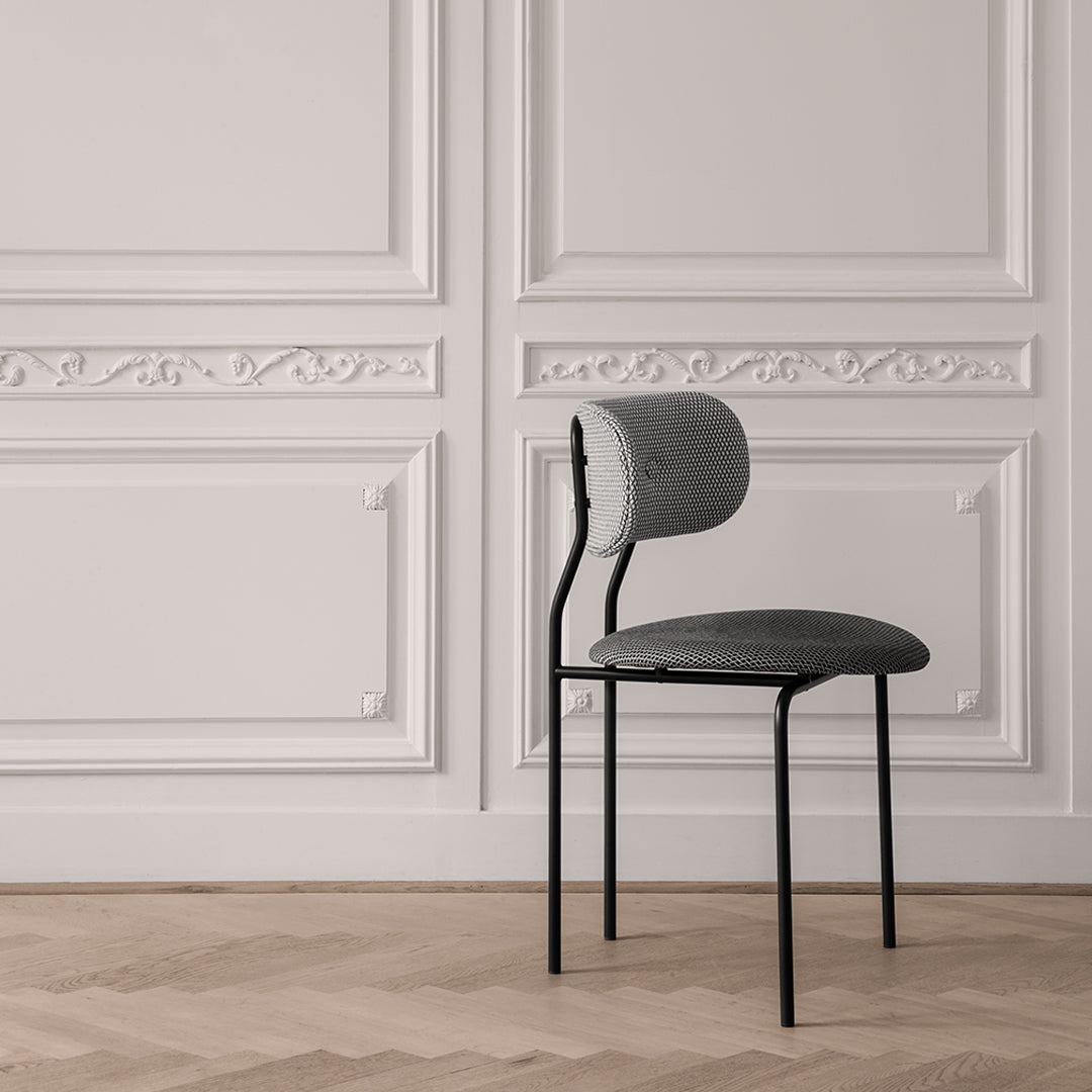 Modern Coco Dining Chair - Mid Century Style Wooden Kitchen Chair with Upholstered Seat - Perfect for Dining Room, Kitchen, Breakfast Nook & Home Office