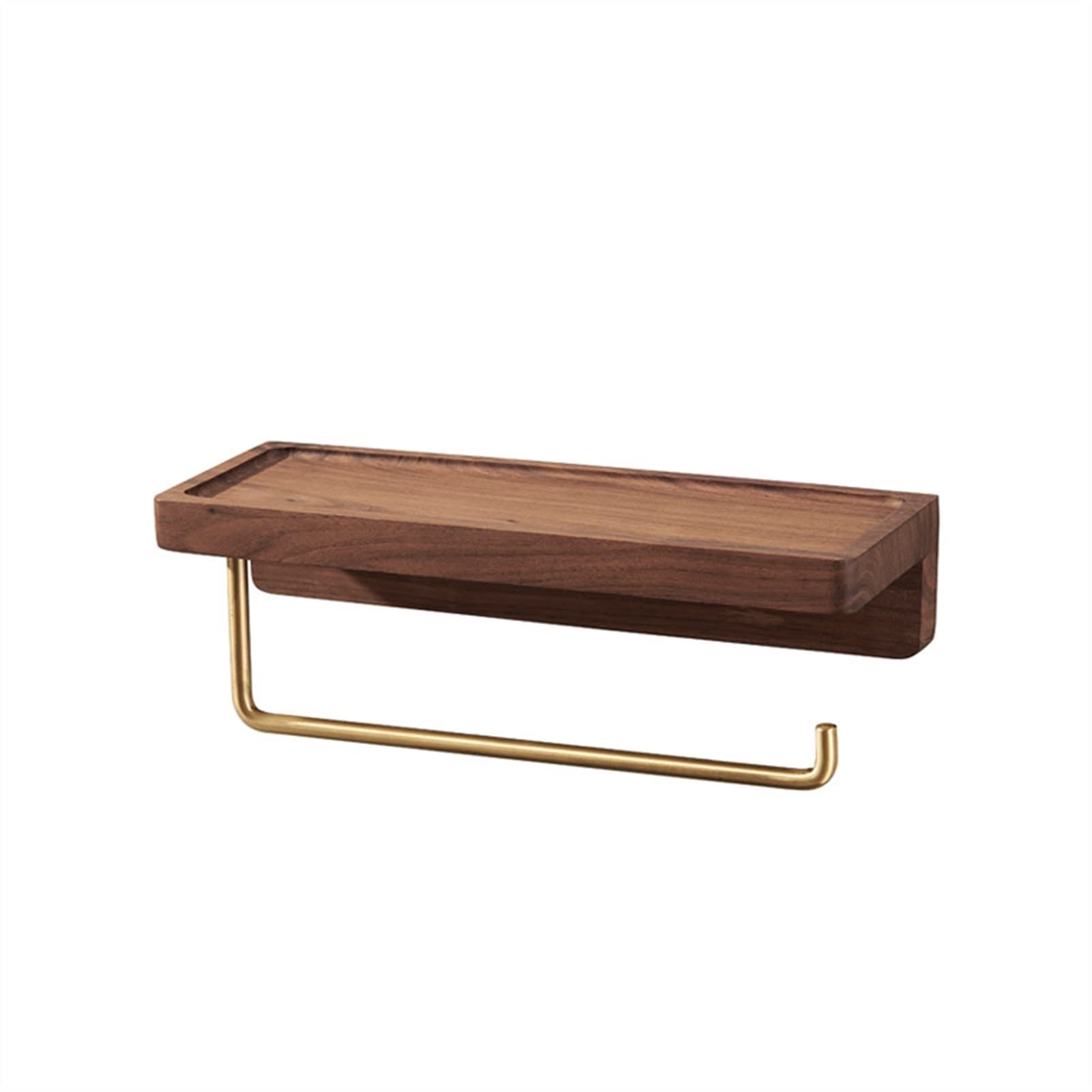 Nordic Style Solid Wood Toilet Paper Holder - Free Punching Design, Wall Mounted Bathroom Tissue Roll Dispenser (Color: Brown, Size: 28cm) - Perfect for Modern Bathrooms, Powder Rooms & RV Toilets