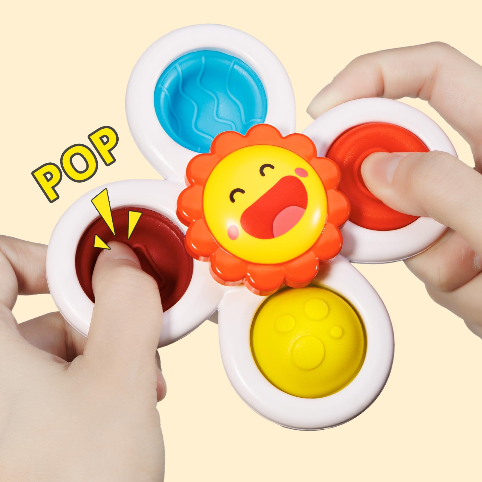 ALASOU 3PCS Pop Suction Cup Spinner Toys for Toddlers 1-3 Years - Sensory Bath Toys, Novelty Spinning Tops for 1 Year Old Boys & Girls - Perfect Baby Shower Gift & 12-18 Month Birthday Present - Fun Learning Toys for Bathtime, Playtime & Early Childhood Development