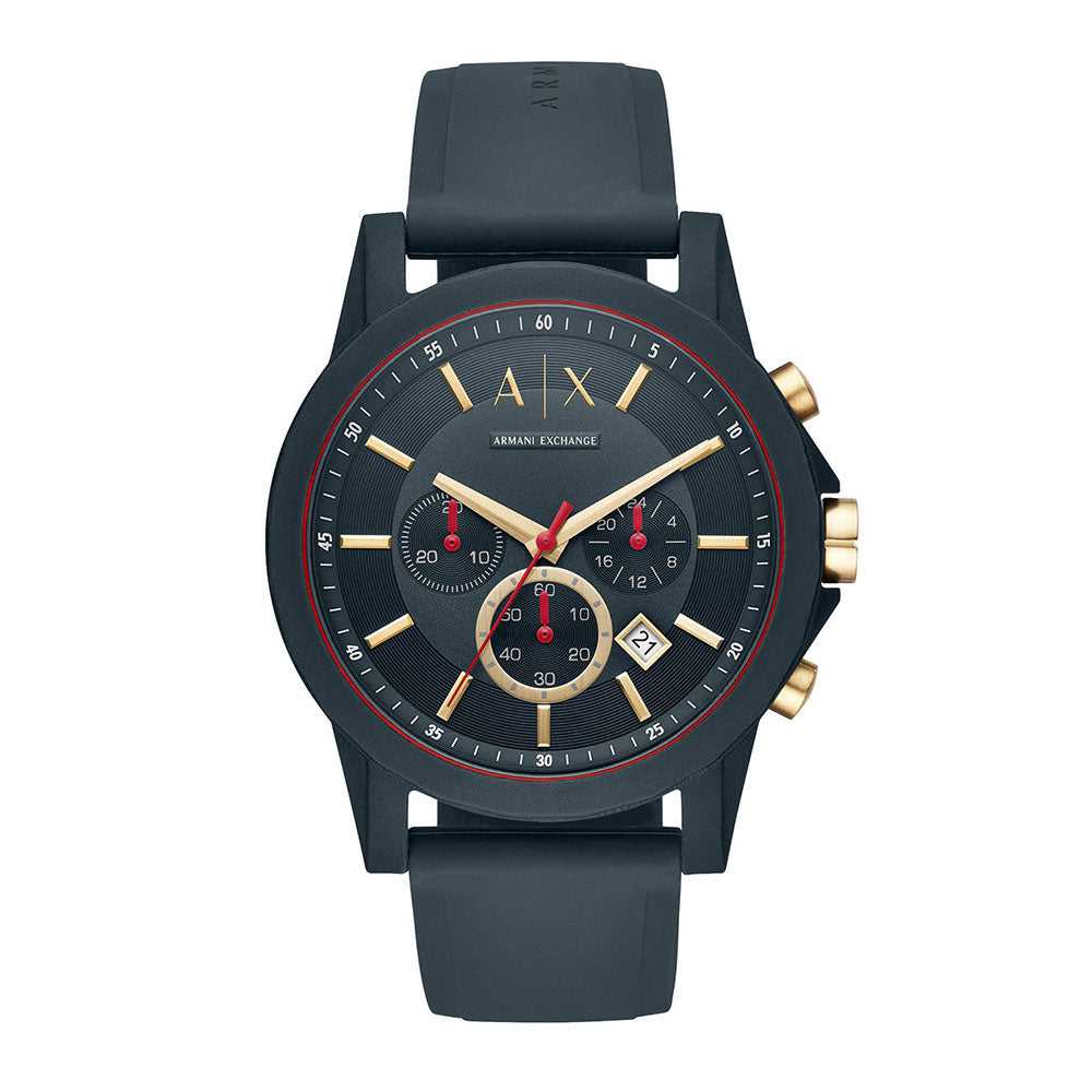 ARMANI EXCHANGE AX1335 Men's Chronograph Watch - Stainless Steel Case & Leather Strap - Water Resistant Dress Watch for Business, Formal & Casual Wear