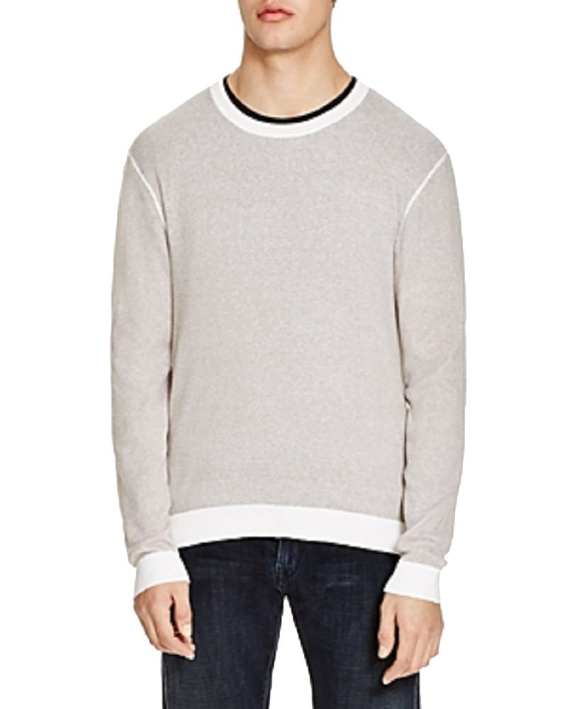 Soft & Cozy Cotton-Cashmere Blend Crewneck Sweater for Men - Taupe Color, Size XL - Perfect for Fall Layering & Casual Winter Wear